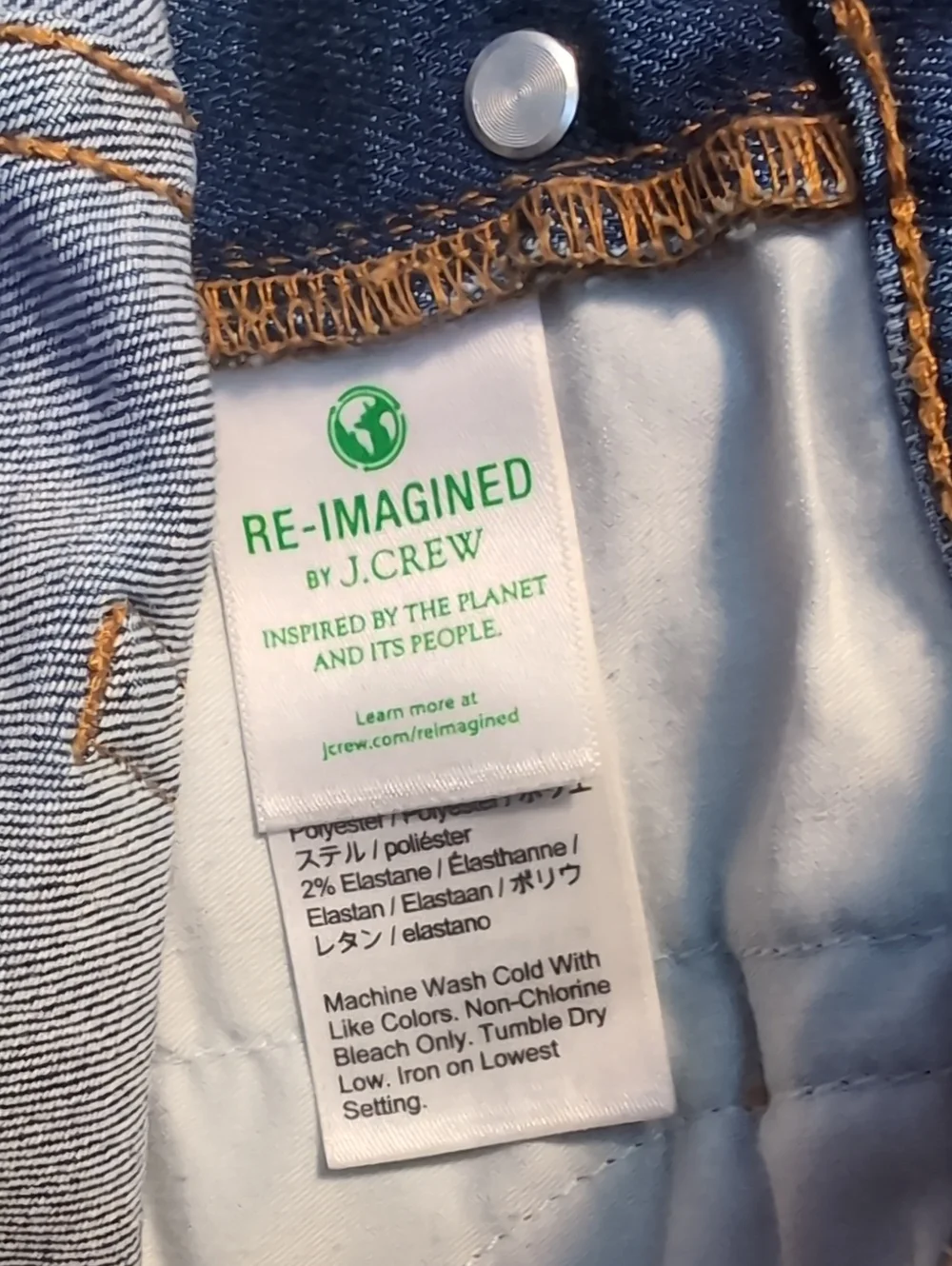 🫰🏼 J. Crew Re-Imagined Dark Blue High-Rise Button-Fly Jeans Size 27